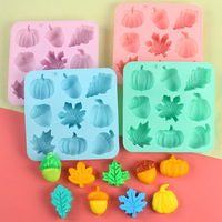 Moule en silicone à 9 cavités pour citrouille d'Halloween avec motifs feuille de noyer, érable, rose, tournesol, résistant à la chaleur pour la cuisson de bonbons, puddings et gâteaux DIY