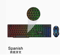 Clavier mécanique de jeu multilingue à 104 touches (russe/espagnol/arabe) - Rétroéclairage RVB, conception filaire silencieuse et ergonomique pour les joueurs professionnels