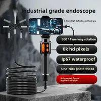 Caméra endoscopique articulée bidirectionnelle, objectif 6 mm, caméra d'inspection articulée HD, boroscope IP67 pour automobile, voiture, iOS, Android
