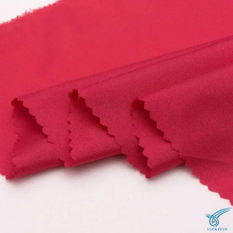 Hot Selling Poly Pongee 95% Polyester 5% Spandex 50D Shine Yarn Weft Stretch Satin Fabric