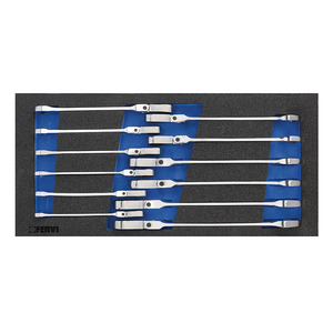 Tools, Tool <b>Sets</b>, FERVI <b>SET</b> OF ARTICULATED COMBINATION <b>RATCHET</b> <b>WRENCHES</b> IN SOFT THERMOFORMED - Product Image 1
