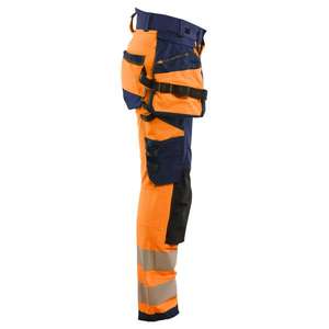 BLAKLADER - 702216485389D21 Women’s <b>Hi</b>-<b>Vis</b> trousers 4-way stretch <b>Orange</b>/Navy blue - EAN 7330509927397 <b>HI</b>-<b>VIS</b> WORKWEAR - Product Image 3