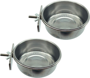 Hanging Modern Stainless Steel <b>Bird</b> <b>Feeder</b> Cage Coop <b>Hook</b> with 200ml Capacity for Parrots and <b>Birds</b> - Product Image 1