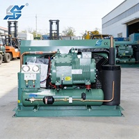 Unité de condensation à compresseur à piston semi-hermétique refroidi par air de 5 à 50 CV pour chambres froides de réfrigération, moteur, pompe et engrenage
