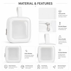 Custom Logo <b>Clear</b> PVC Cosmetic <b>Bag</b> Waterproof Travel Makeup <b>Toiletry</b> Organizer Pouch With Handle OEM ODM Wholesale Supplier - Product Image 2