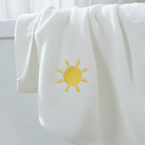 เจียนมู่ ชิงเยว่ผ้าเช็ดตัวผ้าฝ้ายแท้ 140x70 ซม. ลายปักลายสภาพอากาศ นุ่ม ซึมซับได้ดี สำหรับใช้ในบ้านคู่รัก - Product Image 4