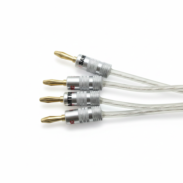 Audio Speaker Cable with Golad Plated Banana Plugs Durable Braided Jacket Designed for Hi-Fi Amps