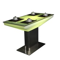 Table de barre rectangulaire transparente boîte KTV lumineuse Table basse haute populaire matériel en bois en plastique siège de carte coloré ensemble de barre lâche