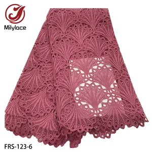 African simple and stylish water soluble fabric solid color embroidery fabric guipure lace fabric