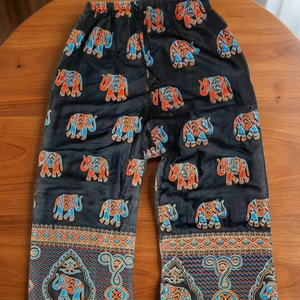 Women's Breathable Eco-Friendly <b>White</b> Printed Asymmetric <b>Palazzo</b> <b>Pants</b> Casual Indian Summer Style Mid-Waist Elastic Closure - Product Image 3