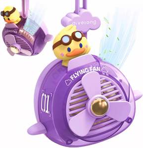 Ventilador de cuello portátil para niños Mini ventilador de mano lindo USB recargable Personal sin aspas 3 velocidades ventilador de refrigeración portátil para niños y niñas - Product Image 1