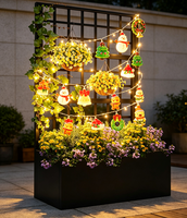 Jardinière en métal Art Déco sur mesure de 72 pouces, grande taille, en aluminium, pour extérieur, avec cadre de clôture de Noël
