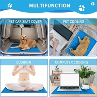 Tapis de refroidissement d'été durable en gel et éponge en PVC bleu moderne portable pour chiens et chats lit frais