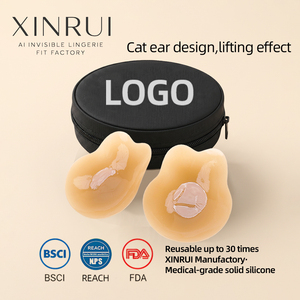 XINRUI Cache-tétons adhésifs en silicone tendance, soutien-gorge invisible sans bretelles pour femmes, pour robes dos nu et poitrines généreuses - Product Image 1