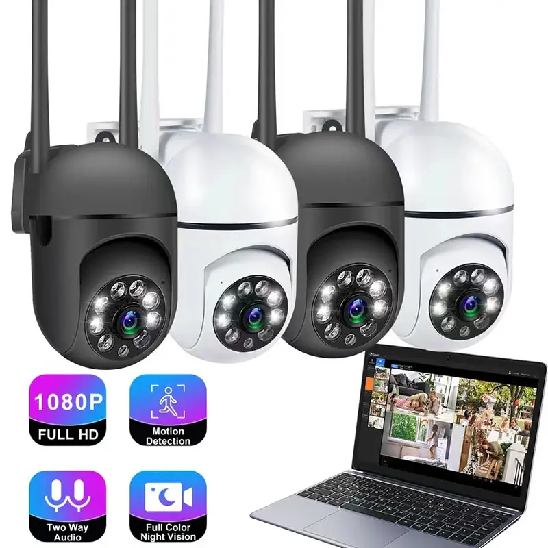 Nueva alarma LED visión nocturna 2 vías hablar vigilancia interior WiFi Cámara seguridad en el hogar