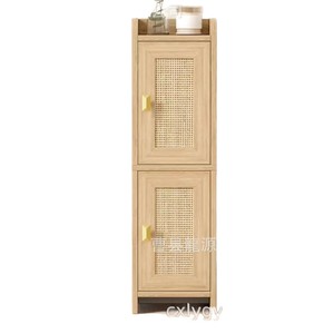 Armoire latérale de salle de bain en bois pour la maison, grande capacité, en bois massif, double porte, étanche et anti-poussière - Product Image 3
