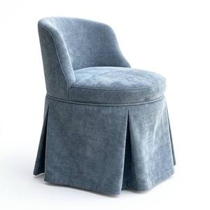 Modern Skirted <b>Armchair</b> Hidden Swivel Casters Upholstered Velvet Wood Frame Living Room Bedroom <b>Dining</b> Room Office Hotel Vanity - Product Image 1