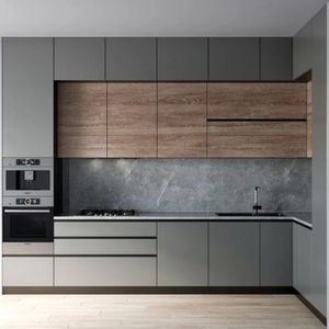 Modern Solid <b>Oak</b> Wood Kitchen Cabinets Integrated Appliances Adjustable <b>Shelves</b> Eco-Friendly Water Resistant for Residential Use - Product Image 5