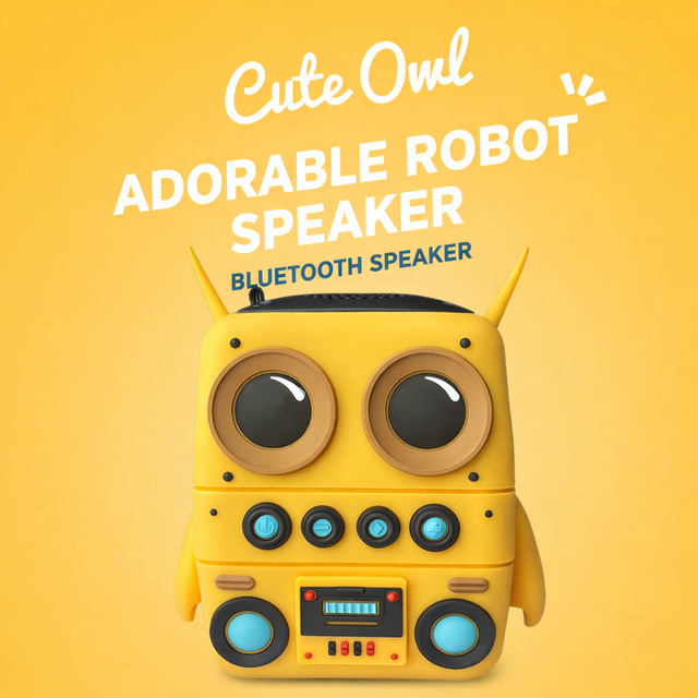 Yellow Cartoon Small Outdoor Portable USB for Convenient Portable BLE 5.0 Speaker Waterproof AirPlay for Home Theatre