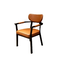 Chaise de table à thé italienne de luxe léger, en cuir souple, pour café, moderne, simple, domestique, en métal, pour hôtel