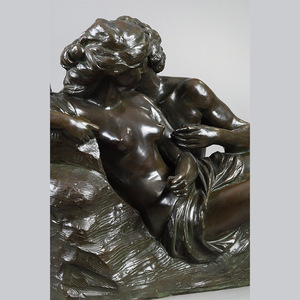 Statue de bronze grandeur nature d'un homme et d'une femme nus s'embrassant, sculpture d'amour à vendre - Product Image 3