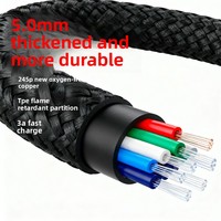 Kabel Mouse Keyboard TYPE-C 2 in 1 8K Rate, Kabel Data Pengisian Daya Tahan Lama dengan Kawat Jalin, Kabel Plug Penerbangan RGB