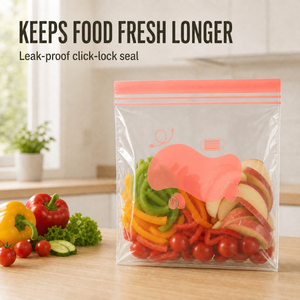 Sac refermable personnalisé en PE de qualité alimentaire, sans BPA, étanche, avec soufflet de fond et fermeture éclair Click-Lock - Product Image 2