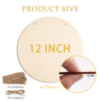 Discos de madera redondos sin terminar de 12 pulgadas para colgar, con cuerda, recortes de madera natural para decoración DIY
