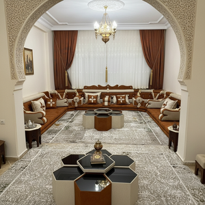 Majlis โซฟาสไตล์โมร็อกโกดั้งเดิมการออกแบบสไตล์อาหรับที่ทันสมัยสำหรับห้องนั่งเล่นเฟอร์นิเจอร์ - Product Image 3