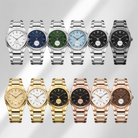 Montre à quartz pour femme, personnalisable avec logo OEM/ODM, cadran en nacre, boîtier en acrylique de luxe 44 mm, bracelet en acier inoxydable 22 mm