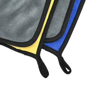 Serviette de lavage de voiture en microfibre 40x60cm, absorbante, double face, pour le nettoyage de la voiture, jaune - Product Image 3
