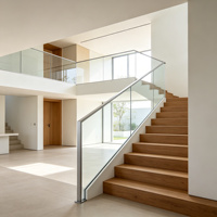 Système de balustrade en verre en aluminium T5 6063, clôture de balcon en verre trempé, rail sans cadre anodisé, fourniture d'usine OEM ODM
