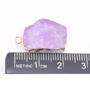 Amatista de 21 a 23 MM con forma desigual de fianza, colgante chapado en oro, hallazgos de joyería de piedras preciosas naturales, piedra natal de febrero - Product Image 4