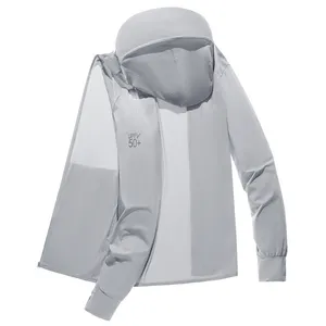 Серая Солнцезащитная одежда женская летняя 2024 новая облегающая Анти-ультрафиолетовая Солнцезащитная одежда кардиган тонкое пальто
