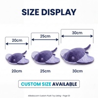 Peluche Raie Manta Violette Personnalisée, Jouet en Peluche Doux, Figurine Animale Marine, Décoration Maison, Faible MOQ, Fournisseur de Services OEM ODM