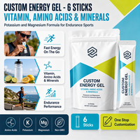 Gel énergétique personnalisé avec vitamines, acides aminés, potassium, magnésium, certifié NSF GMP, échantillonnage rapide, service tout-en-un, construction de marque