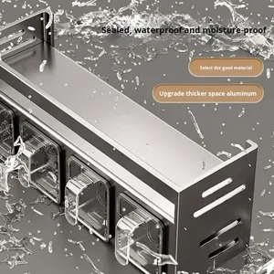 Estante de Condimentos Metálico para <span class=keywords><strong>Cocina</strong></span>, Sin Perforaciones, Multifuncional, Juego de Frascos para Condimentos, Estante para Especias - Product Image 3
