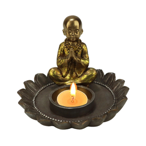 Portacandele monaco buddista personalizzato credenze religiose ornamenti figure statue resina artigianato tempio decorazione - Product Image 1
