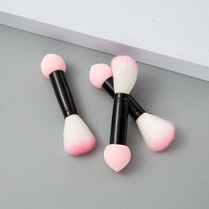 Brocha de Maquillaje de Doble Cabeza con Esponja, Brocha de Doble Cabeza <span class=keywords><strong>para</strong></span> Rubor, Herramientas <span class=keywords><strong>para</strong></span> Base de Maquillaje - Product Image 1