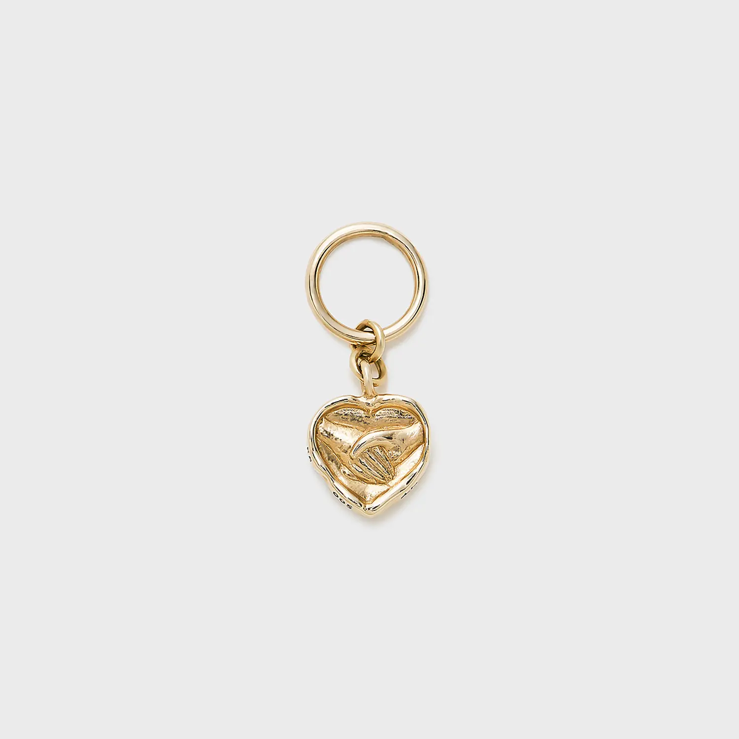 Antik Minimalist katı 9K sarı altın şeklidir aşk Charms özel dostluk saf 9K altın kolye gelin düğün hediye