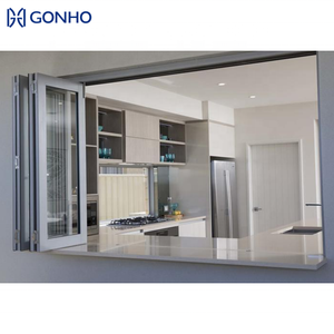 GONHO Design Aluminum AS2047 Standard Retractable <strong>Screen</strong> Mesh Bi <strong>Folding</strong> <strong>Window</strong> Aluminum <strong>Windows</strong> and Doors - Product Image 1