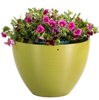 Pot décoratif en plastique recyclé durable, pot de lotus, pour extérieur, intérieur, patio, jardin, pot rond en plastique de grande taille, pot peu profond