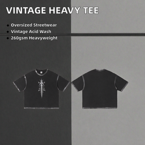 Custom <b>Vintage</b> Acid Wash T Shirt Men 285G Heavyweight Cotton <b>Graphic</b> <b>Tee</b> Short Sleeve Streetwear Y2K - Product Image 2
