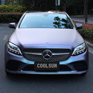 COOLSUN Stiker Vinyl Mobil Berkualitas Tinggi PET Capri Abu-abu Ungu Matte Warna Berubah Desain Terbaru Pembungkus Mobil - Product Image 3
