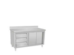 VICTORY KITCHEN 201 Stainless Steel <b>Worktable</b> with Cabinet & Drawer Model WTRWS-1569 for Supermarket Use Made in Shandong - Product Image 2