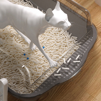 Bac à litière pour chat en gros, accessoires pour animaux de compagnie, grande litière en plastique pour chat