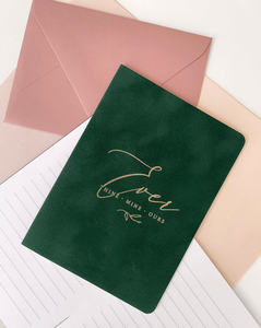 Carpetas de Presentación de Terciopelo con Tono Joya, Suaves al Tacto, con Lámina Dorada, Folletos de Votos para Boda - Product Image 2