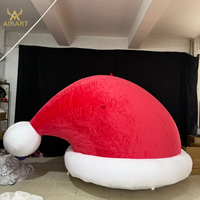 Chapeau de Noël gonflable en peluche rouge, chapeau de dessin animé, ballon pour les expositions de festivals, décoration