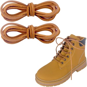 Genuine Leather <b>Shoelaces</b> 3.5mm Width for Sneakers - High Quality Leather Laces for Sport Shoes Formal Shoes - Product Image 1