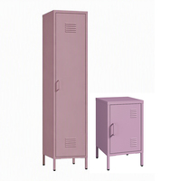 Armoire de rangement haute en métal KD pour vêtements, avec porte simple, pour salon, en acier